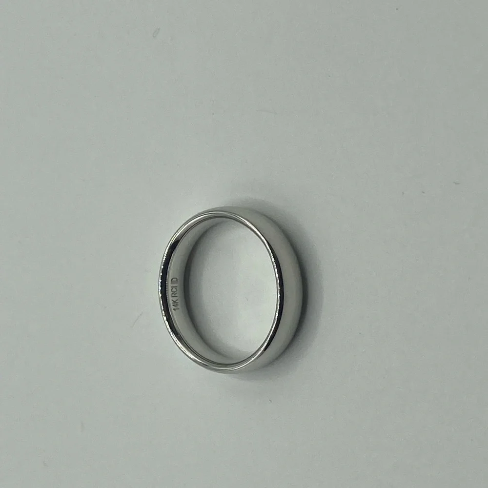 14k White Gold Comfort Fit 5mm Wedding Ring Wedding Band Size 6 - Picture 3 of 4